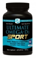 Nordic Naturals Ultimate Omega D3-SPORT, Lemon- 60 softgels