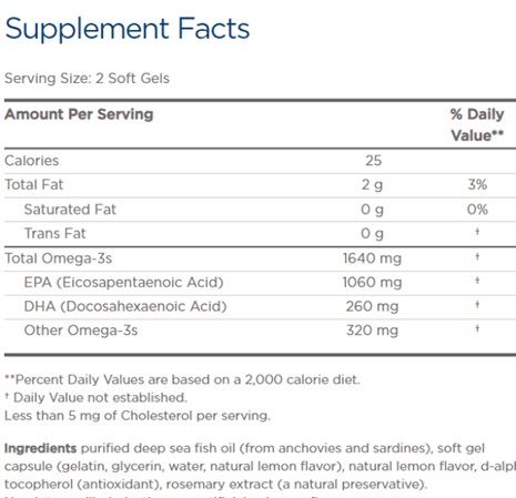 Nordic Naturals EPA Xtra Lemon- Highly Concentrated EPA-60 softgels