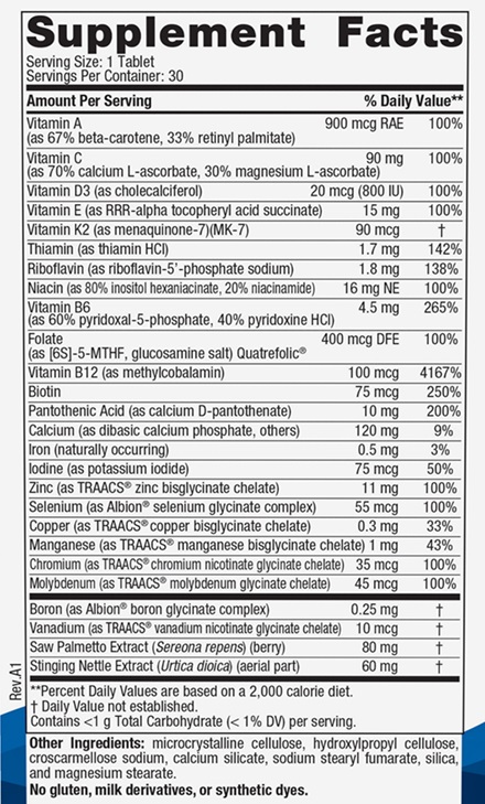 Nordic Naturals Mens Multivitamin One Daily -Unflavored- 30 capsules