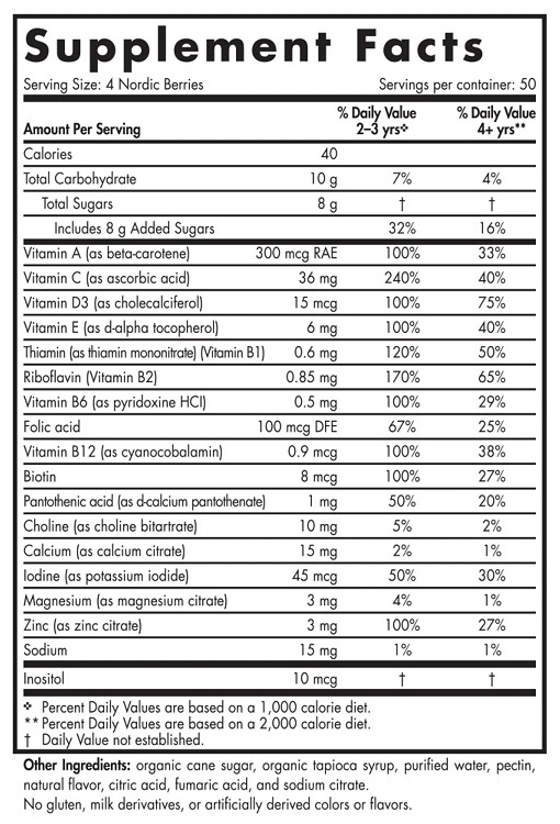 Nordic Naturals Nordic Berries Multi- 200 Citrus Chewable