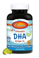 Carlson for Kids Chewable DHA,100mg.DHA, Orange flavor,120 chewables