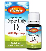 Carlson Super Daily D3 - 4000 I.U of Vitamin D3 per drop,10 ml