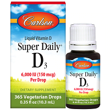 Carlson Super Daily D3- 6000 I.U of Vitamin D3 per drop-10ml