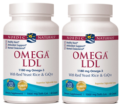 Nordic Naturals Omega LDL with red yeast rice and CoQ10 - 120 ct (60 softgels- twin pack)