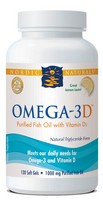 Nordic Naturals Omega-3D - Pure Fish Oil with Vitamin D3 - 120 softgels