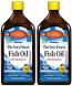 Carlson Very Finest Norwegian Fish Oil 33.8 FL OZ (1000 ml) - Lemon Flavor-Twin pack of 500ml
