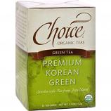Choice Organic Teas Premium Korean Green Tea - Case of 6 - 16 Bags