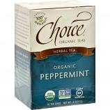 Choice Organic Teas Peppermint Herb Tea - 16 Tea Bags - Case of 6