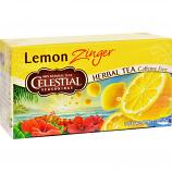 Celestial Seasonings Herbal Tea Caffeine Free Lemon Zinger - 20 Tea Bags - Case of 6