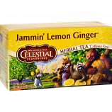 Celestial Seasonings Herbal Tea - Jammin' Lemon Ginger - Caffeine Free - Case of 6 - 20 Bags