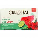 Celestial Seasonings Herbal Tea - Watermelon Lime Zinger - 20 Bags - case of 6