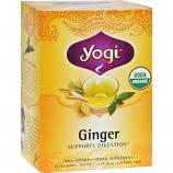 Yogi Organic Herbal Tea Caffeine Free Ginger - 16 Tea Bags - Case of 6