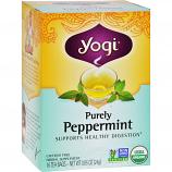 Yogi Organic Herbal Tea Caffeine Free Purely Peppermint - 16 Tea Bags - Case of 6